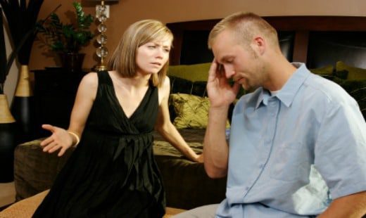 Married couple arguing