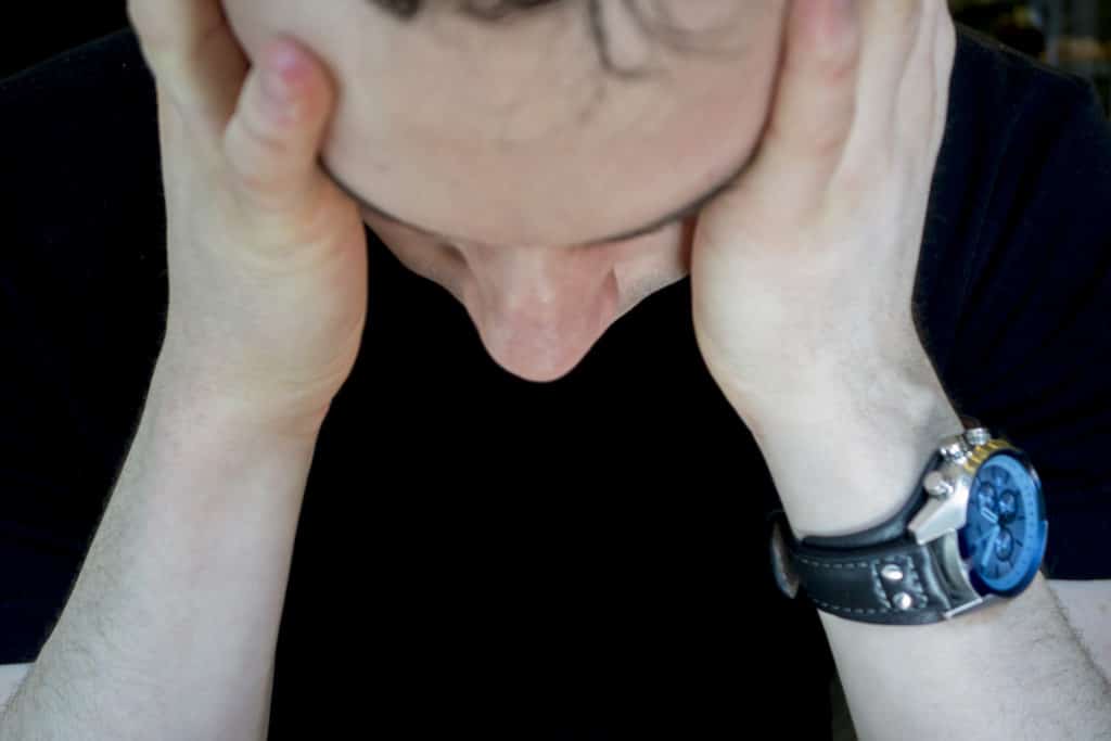 Unhappy and frustrated man