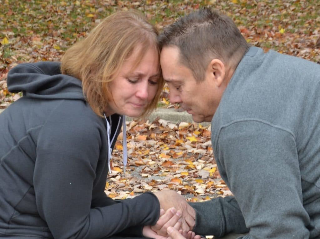 Emotional husband and wife