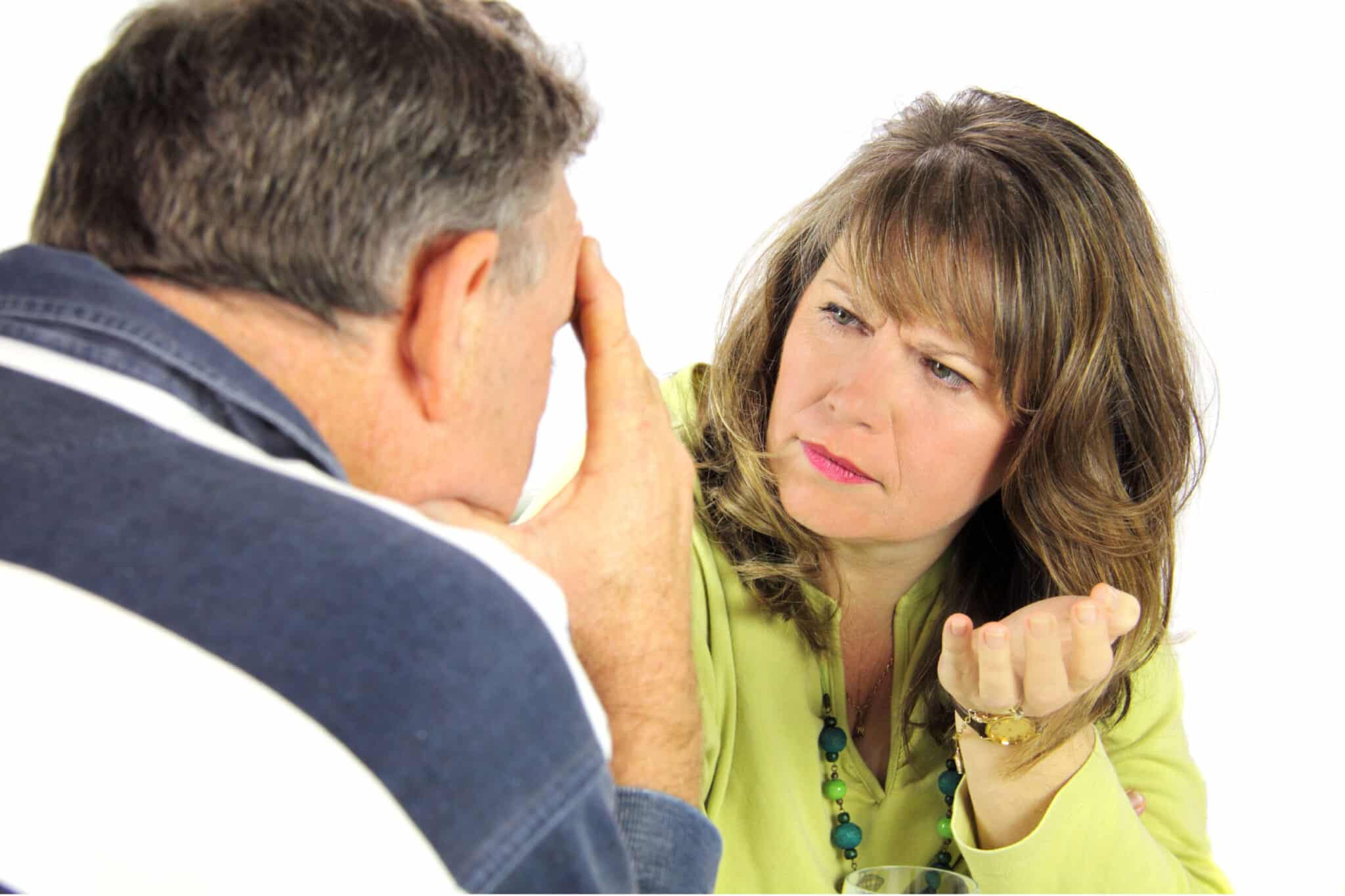 Husband trying to communicate with his wife